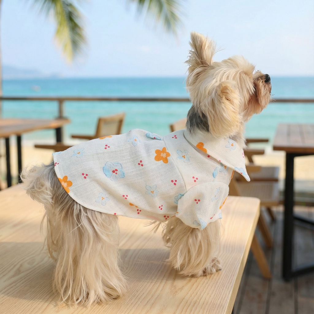 Coastal Village Summer Linen-Blend Pet Shirt & Dress