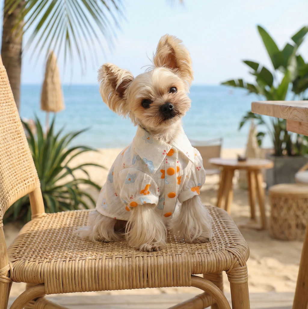 Coastal Village Summer Linen-Blend Pet Shirt & Dress