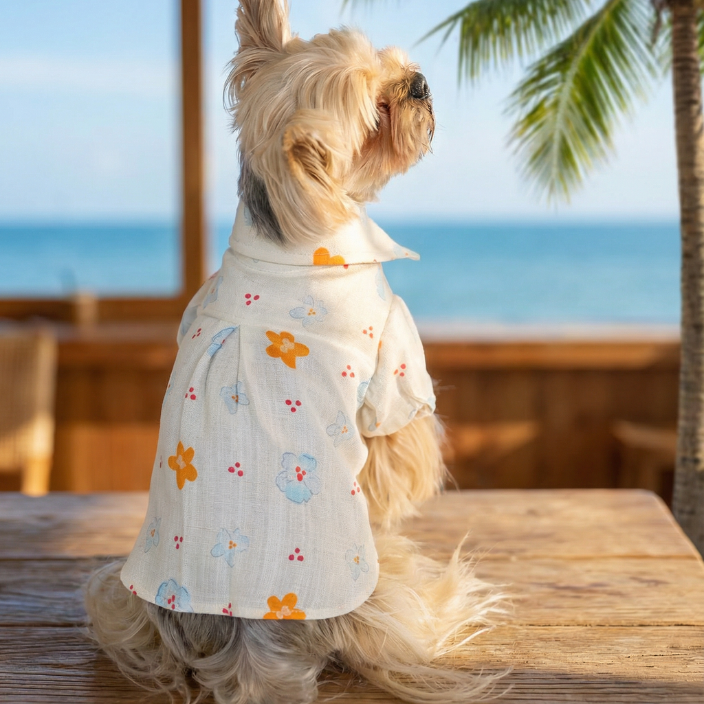 Coastal Village Summer Linen-Blend Pet Shirt & Dress