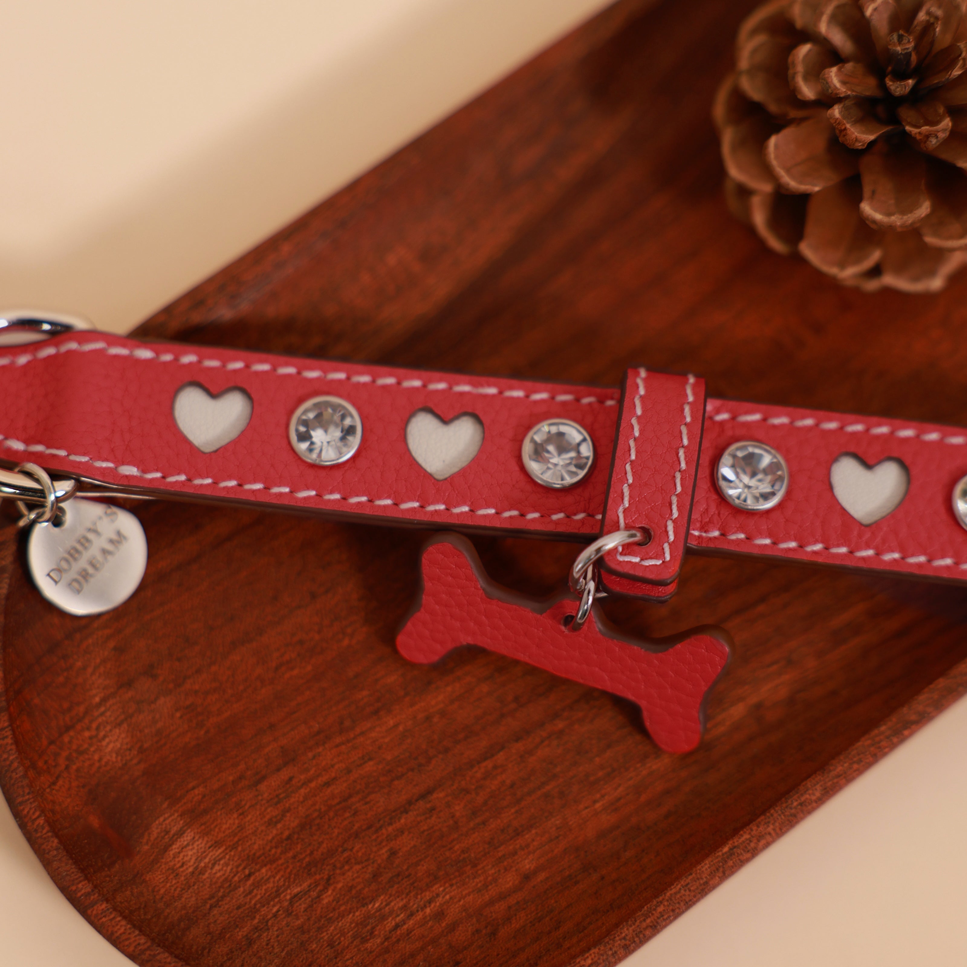 Heartbeat Gift Genuine Leather Custom Pet Collar