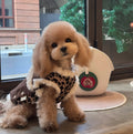 Leopard Sweetheart Wool-Blend Pet Vest with Leash Ring