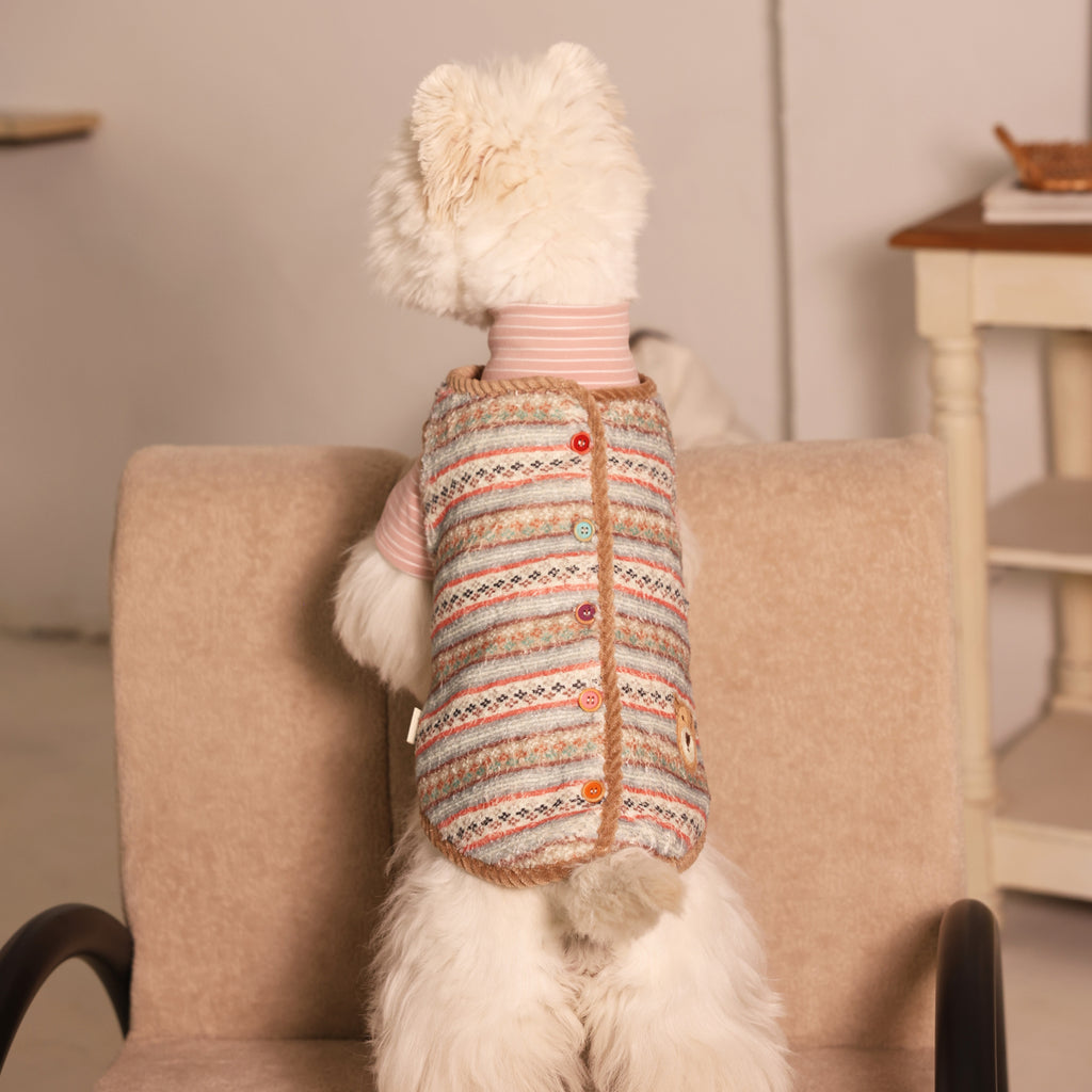 Forest Adventure Plush Fleece Bear Pet Vest