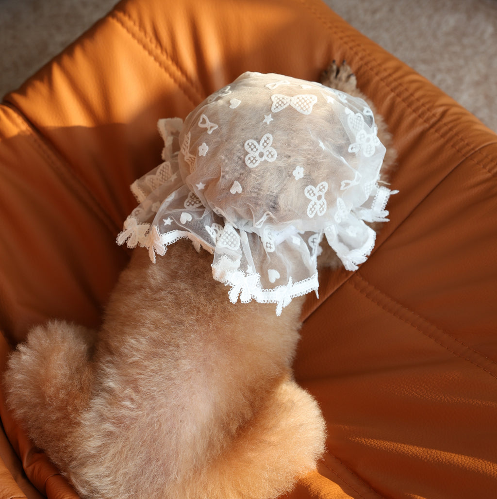 Lightweight Lace Drawstring Protective Pet Head Cover