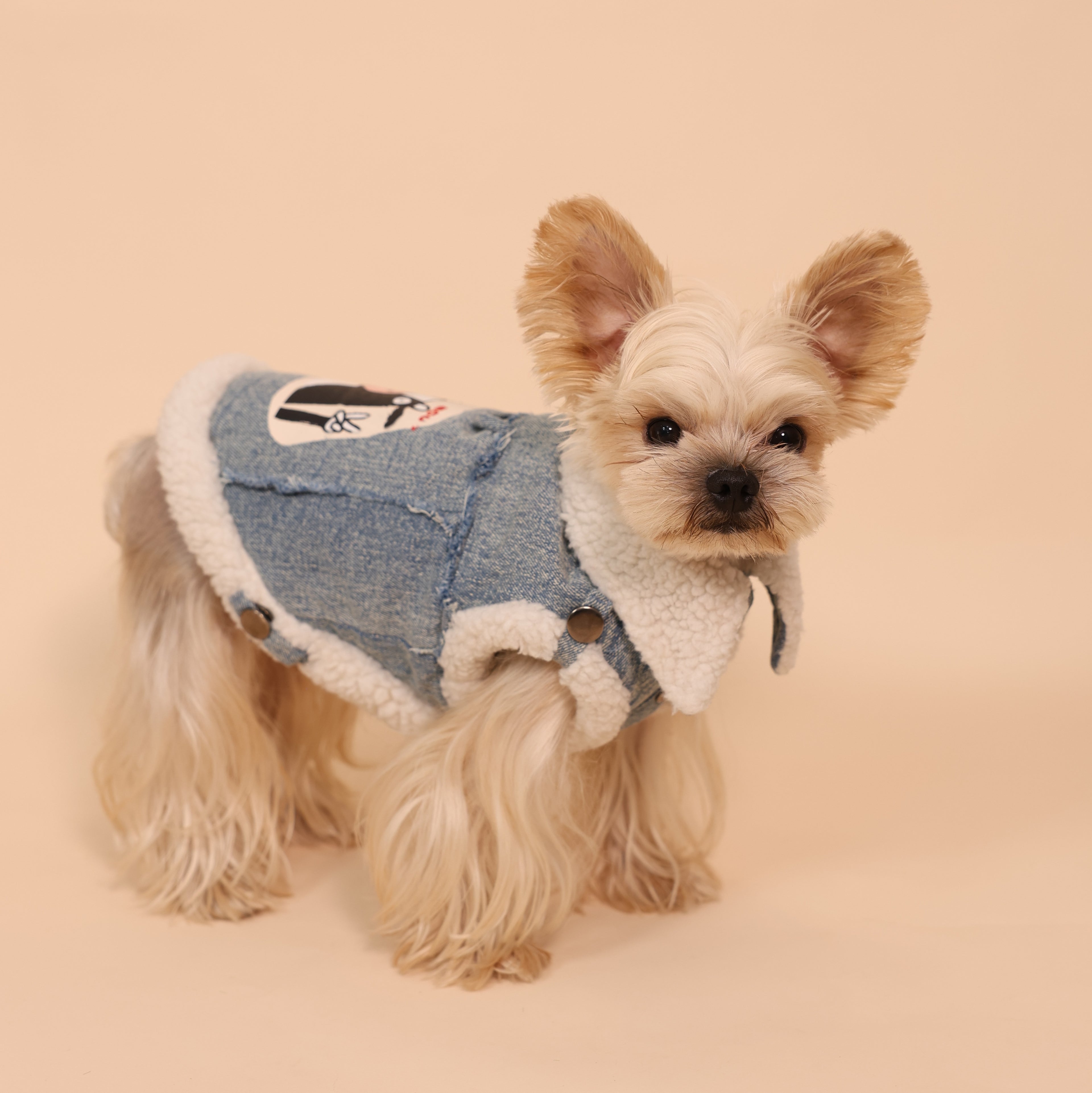 Busy Cowboy Sherpa-Lined Denim Pet Vest