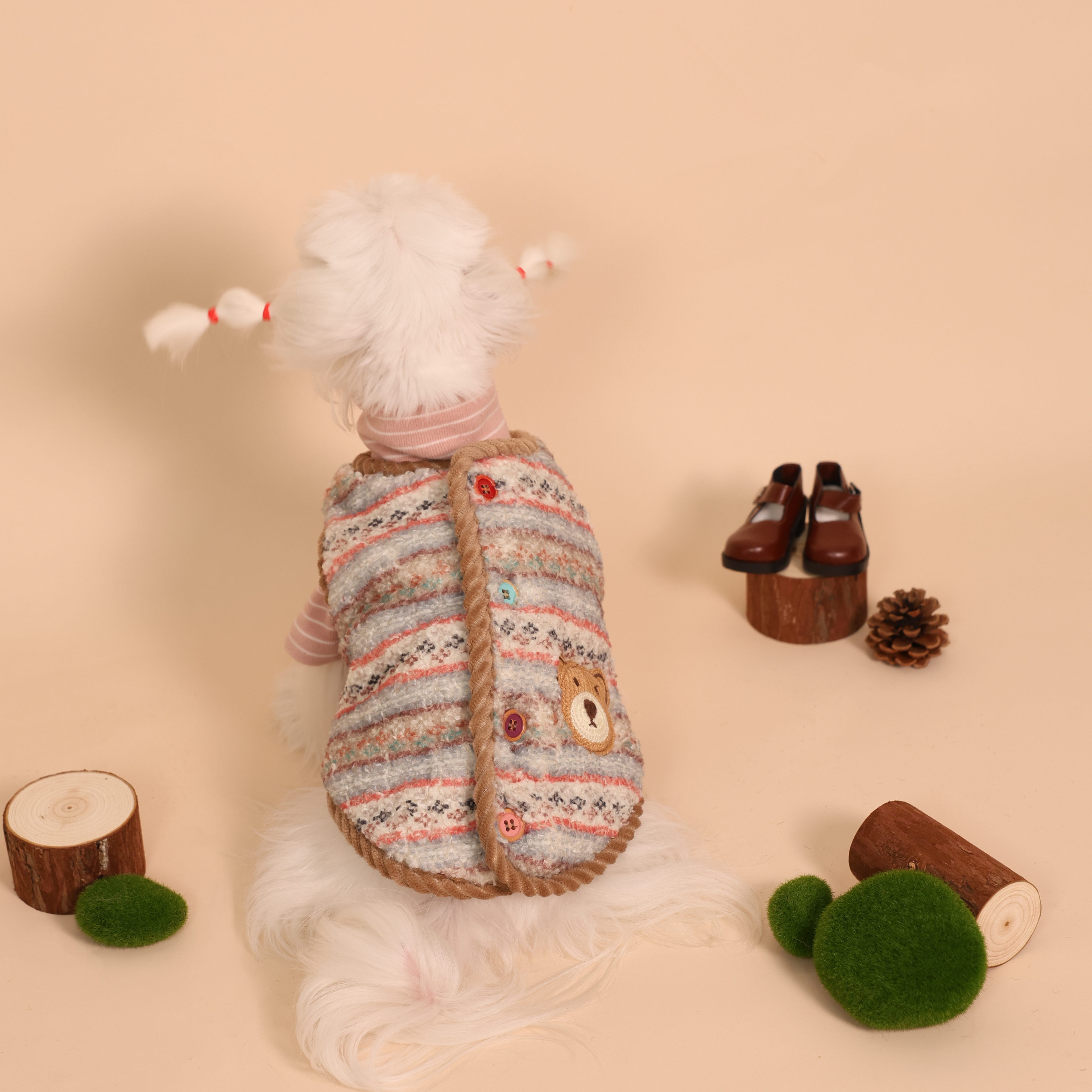 Forest Adventure Plush Fleece Bear Pet Vest