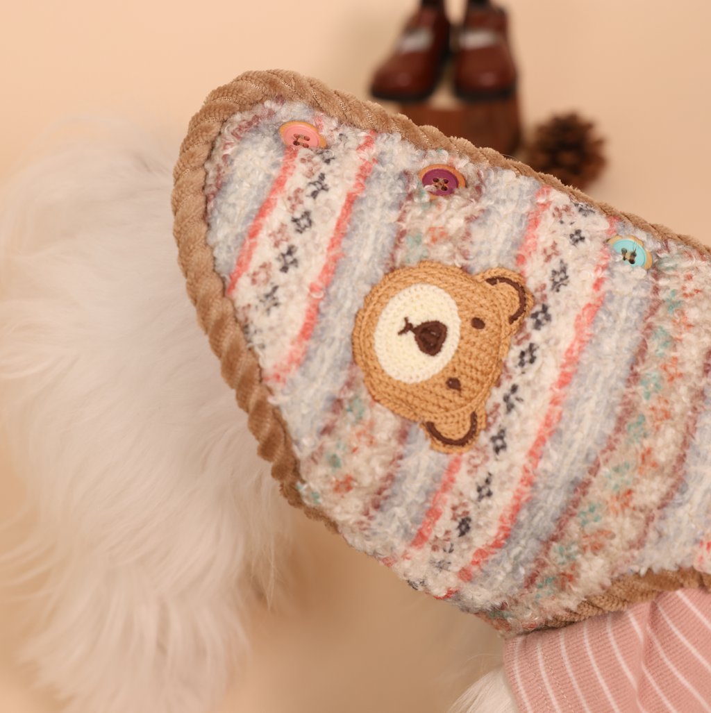 Forest Adventure Plush Fleece Bear Pet Vest