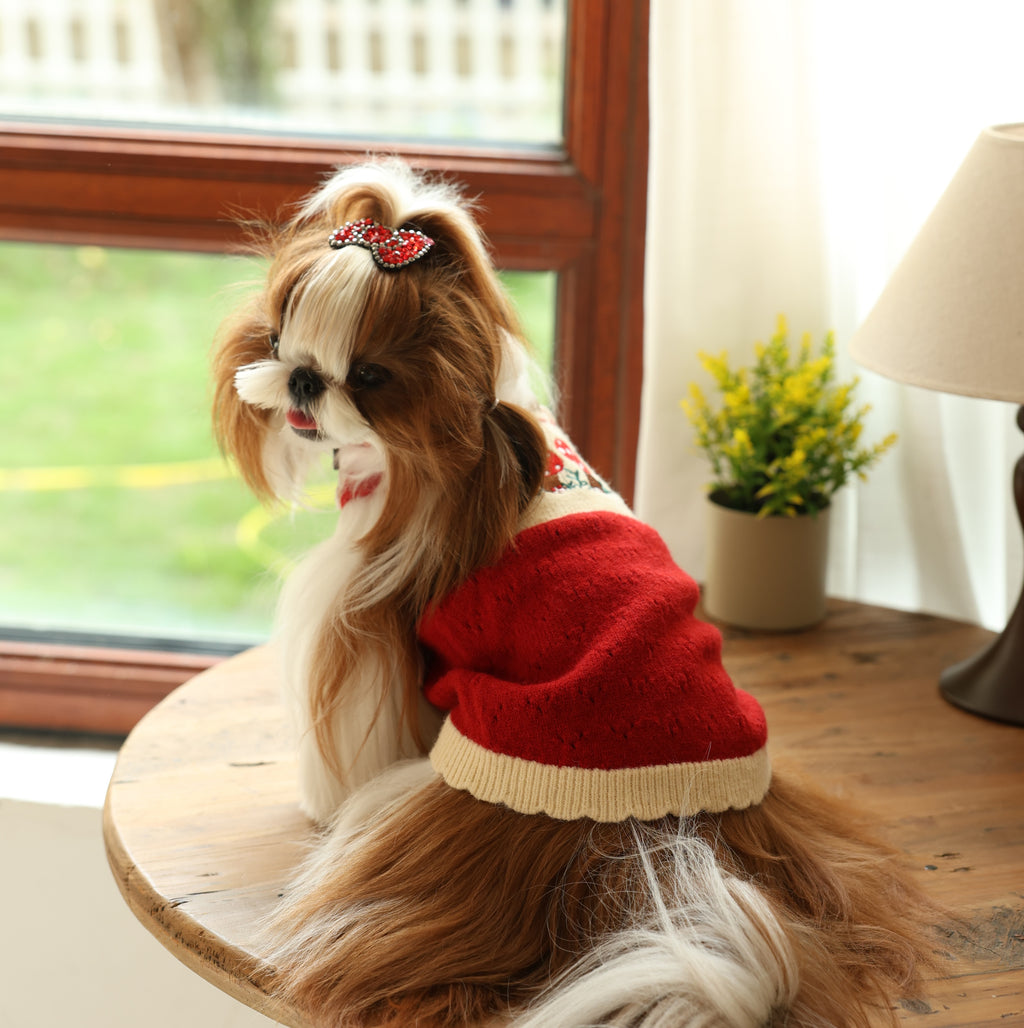 Mushroom House Lightweight Fleece Knit Pet Dress