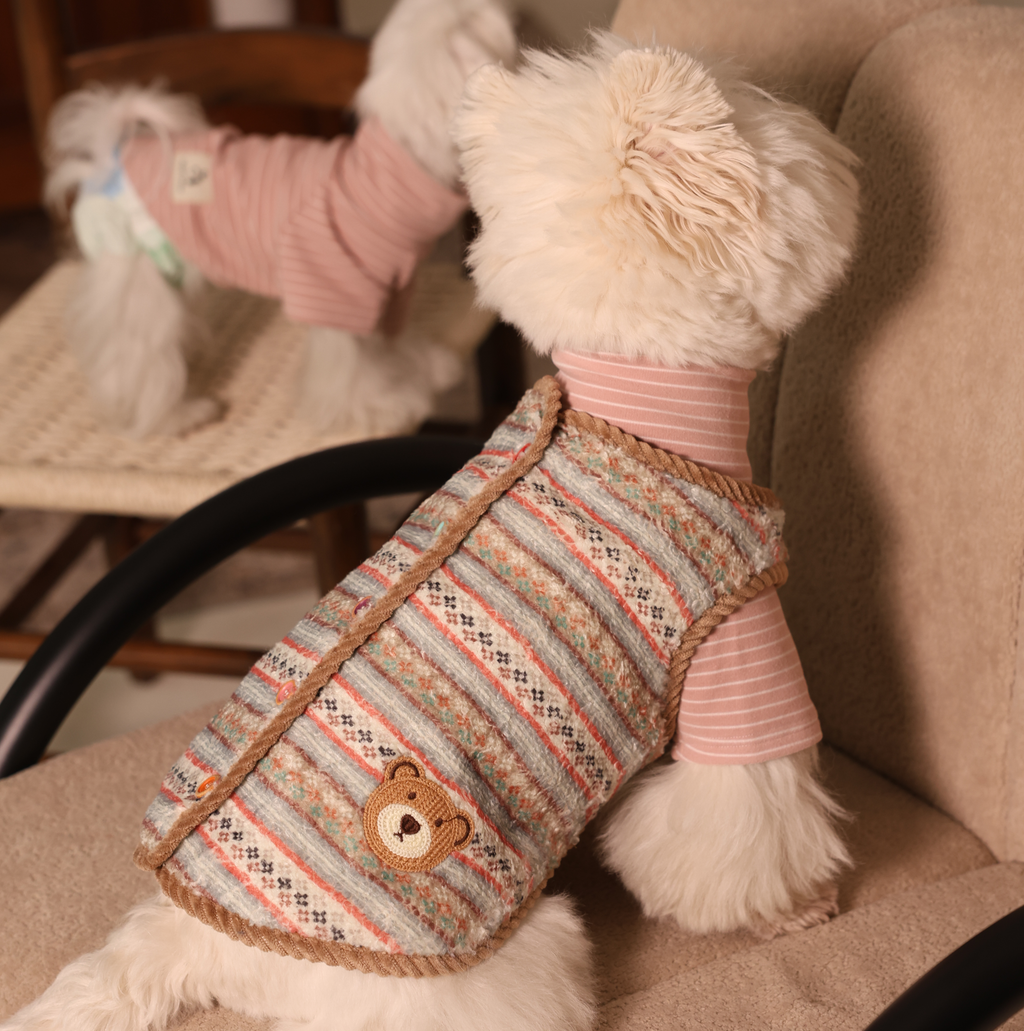 Forest Adventure Plush Fleece Bear Pet Vest