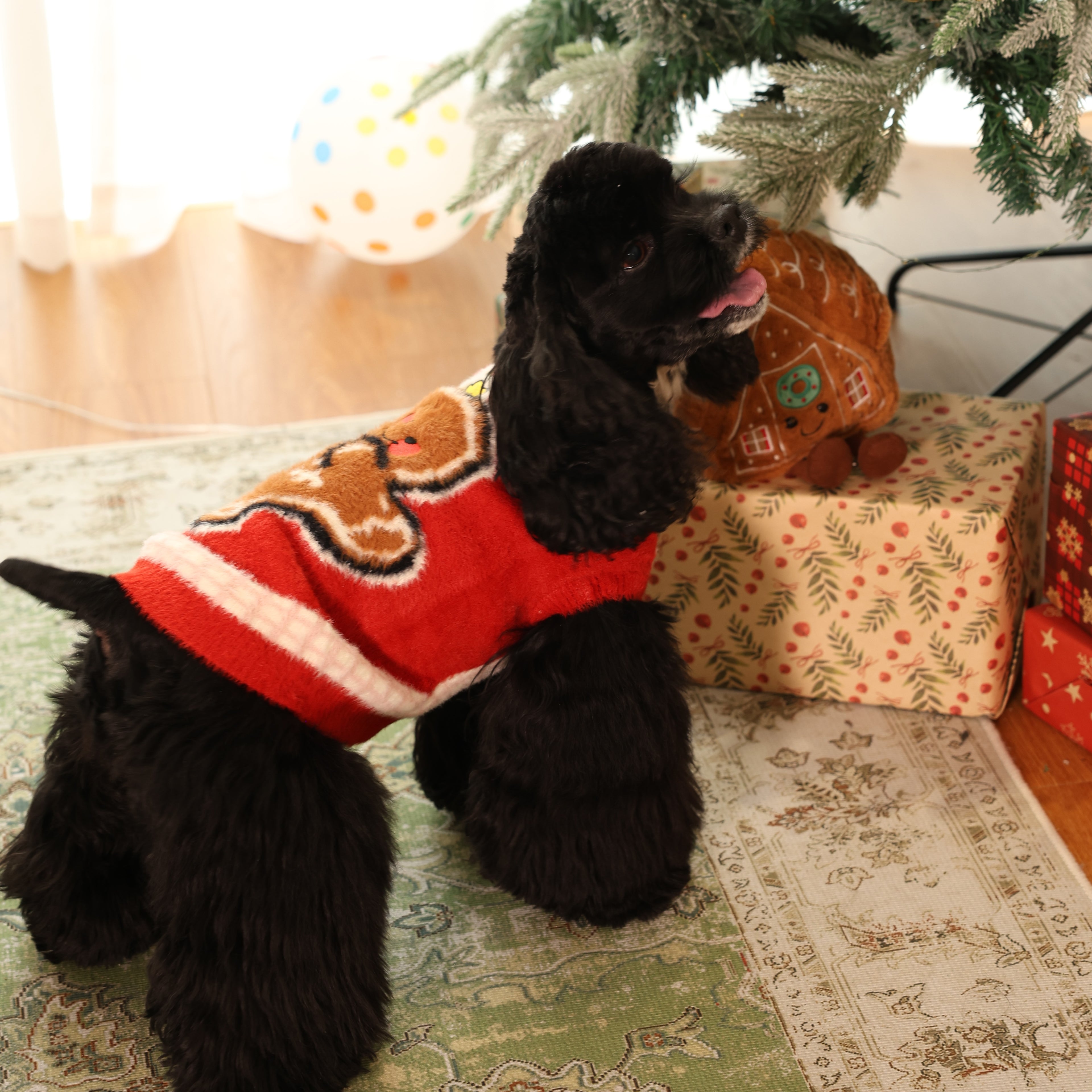 Gingerbread Soft Christmas Pet Sweater for Holiday Season